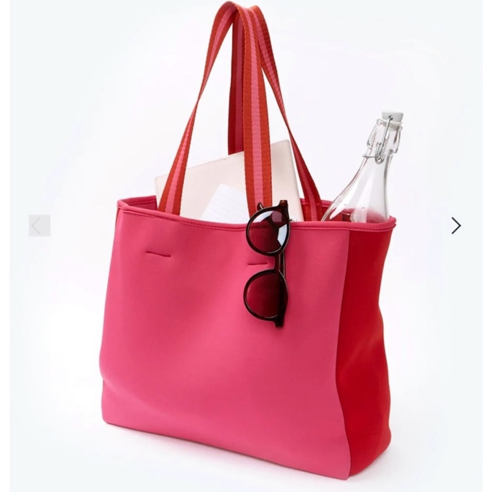 Summersalt Red and Pink Tote Bag with Structured Design